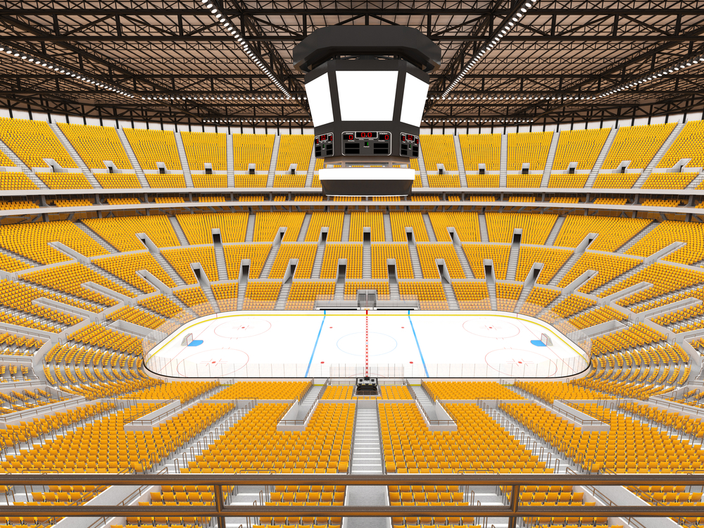 lower and upper bowl seats at hockey arena